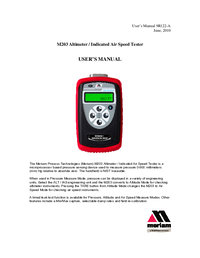 Thumbnail of document Manual - ZM203 Altimeter & Air Speed Indicator Tester